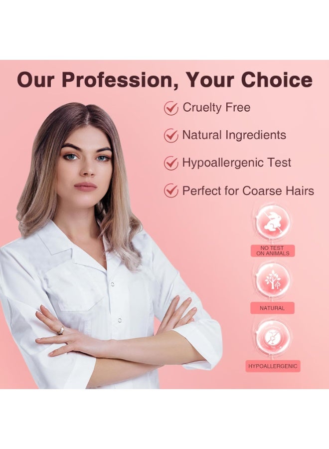 Hard Wax Beans for Painless Hair Removal, Brazilian Wax Beads for Face, Eyebrow, Bikini, Underarm, Back, Chest & Legs – 300g (10 oz) with 10 Wax Spatulas (Rose) - Image 4